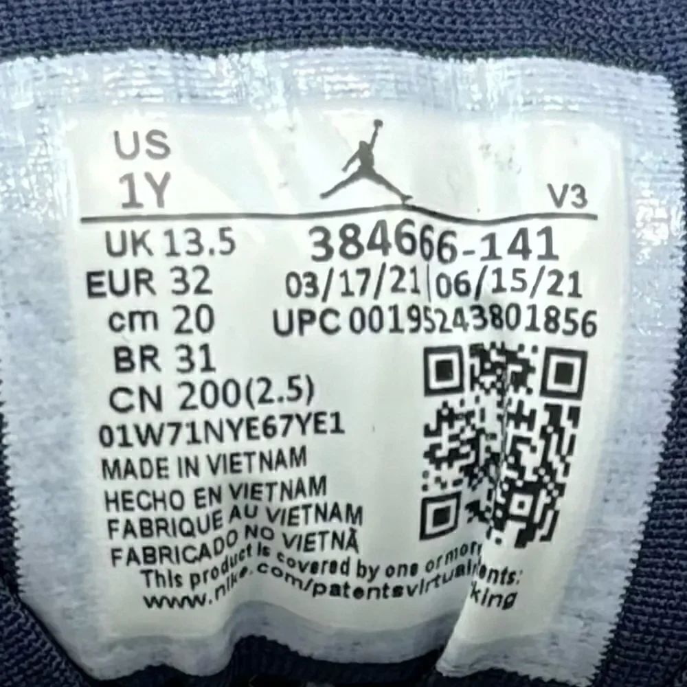 Nike AIR JORDAN 6 MIDNIGHT NAVY PS (PRESCHOOL) 2022 - Picture 12 of 13